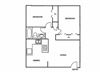 2 bedroom 1 bathroom floor plan at Comanche Wells in Albuquerque, NM at Comanche Wells in Albuquerque, NM